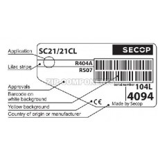 Компрессор низкотемпературный Secop SC 21 CL (R-404) (W при -23.3° 906Вт)