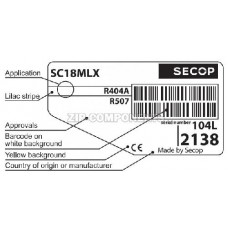 Компрессор среднетемпературный Secop SC 18 MLX (R-404) (W при +7,2° 3142Вт)